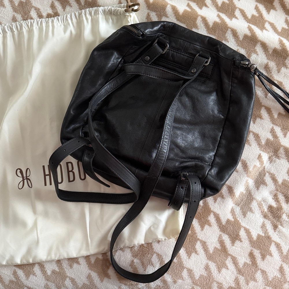 HOBO River Black Leather Backpack - Picture 3 of 5